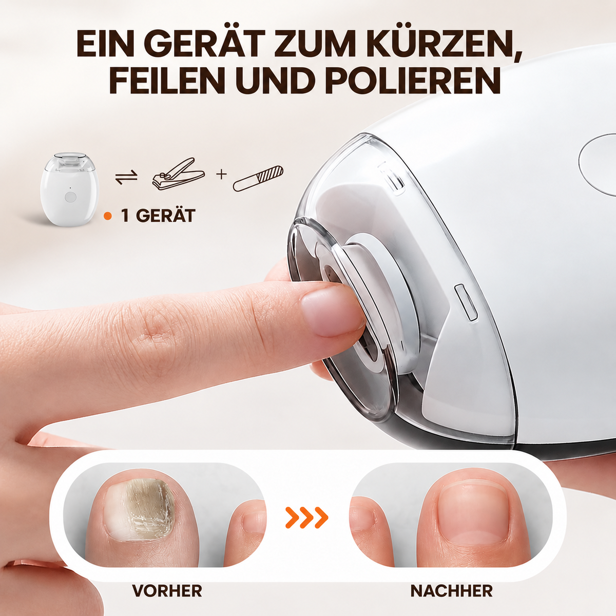 👶✨ Kenvors — Automatische elektrische Nagelfeile
