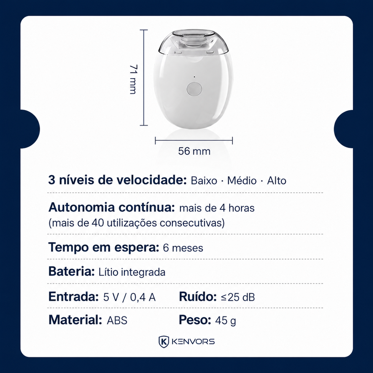 👶✨ Kenvors — Lima Elétrica Automática para Unhas