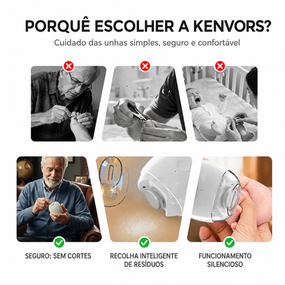 💅✨ Kenvors — Lima Elétrica Automática para Unhas de Toda a Família 👨👩👧👦