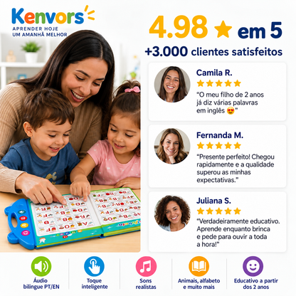 Livro Falante Bilíngue kenvors™ - Português e Inglês