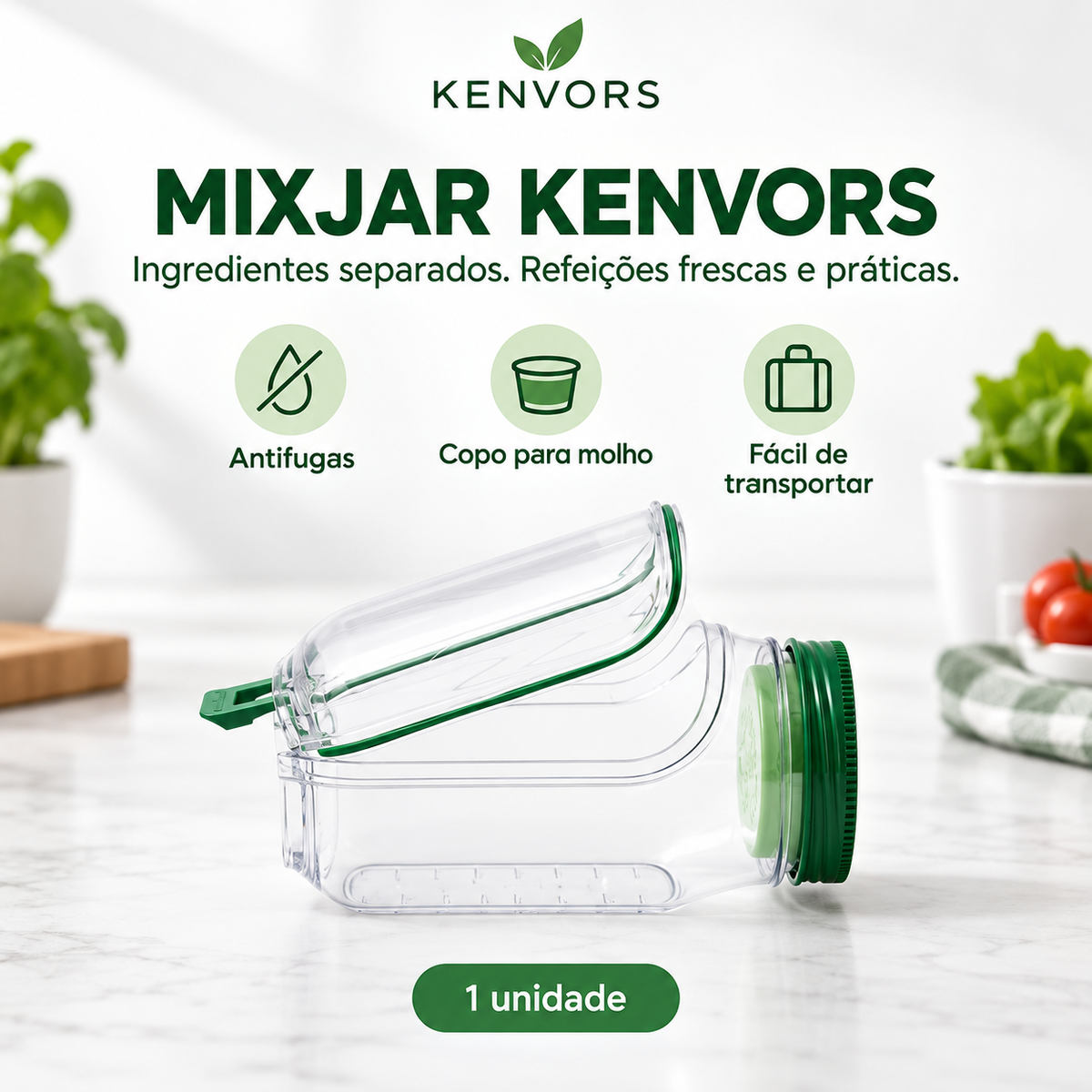 🔥 Kenvors™ — Marmita com Compartimentos e Recipiente para Molho Integrado