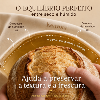 Kenvors – Saco de Conservação para Pão em Algodão e Cera de Abelha