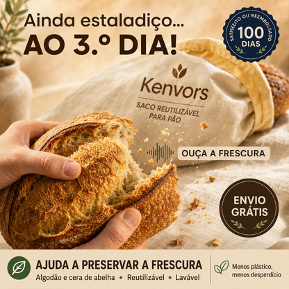Kenvors – Saco de Conservação para Pão em Algodão e Cera de Abelha