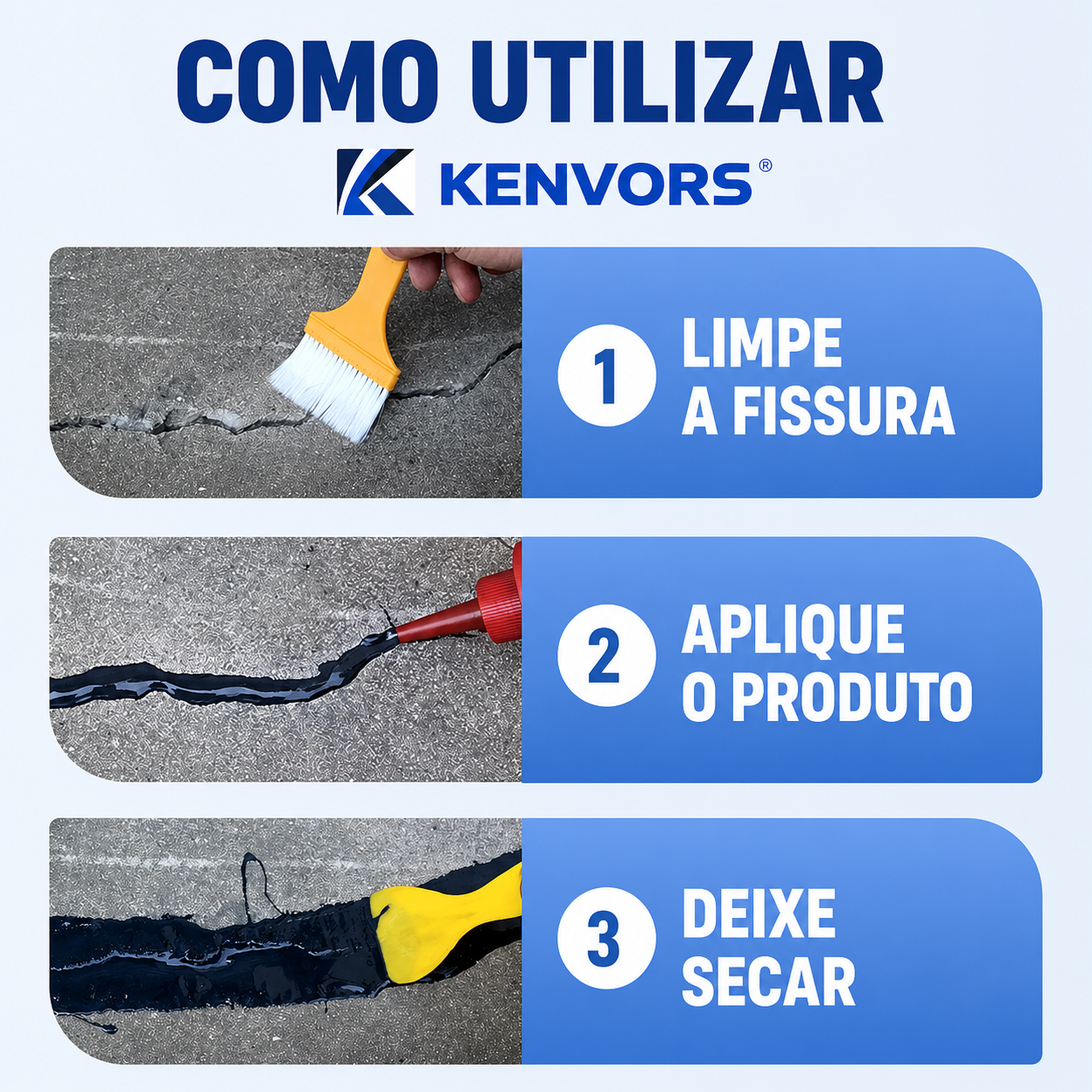 🔥 NOVA VERSÃO 🔥 Kenvors — Adesivo Extra Resistente para Reparar Fissuras em Betão 🧱🔧