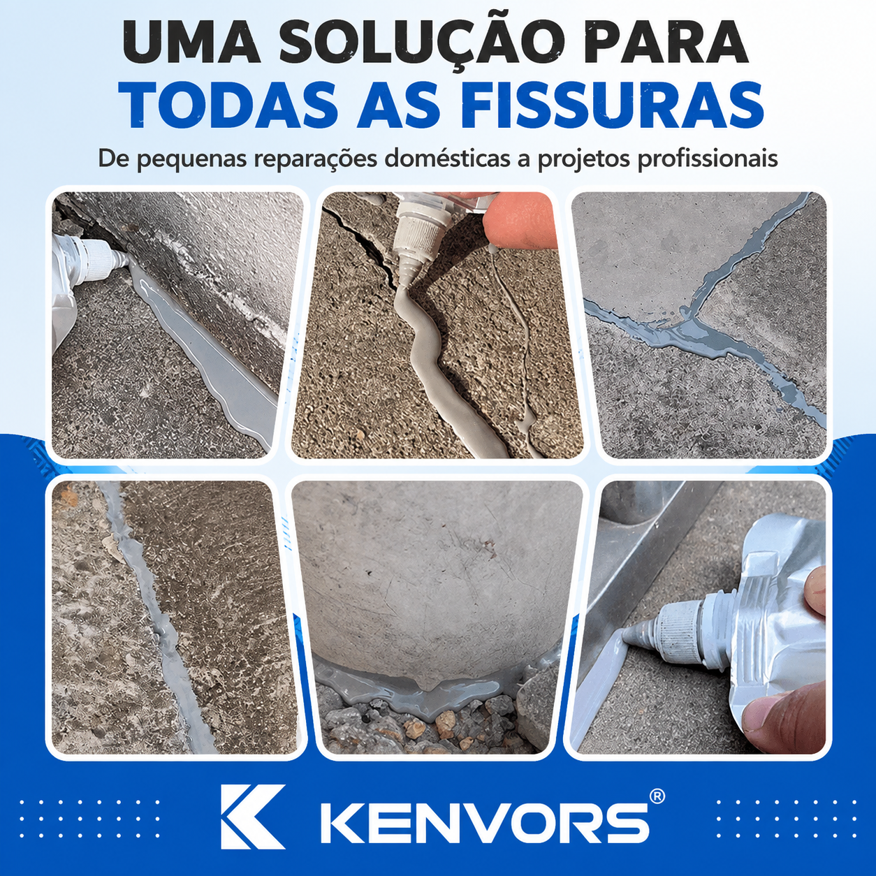 🔥 NOVA VERSÃO 🔥 Kenvors — Adesivo Extra Resistente para Reparar Fissuras em Betão 🧱🔧