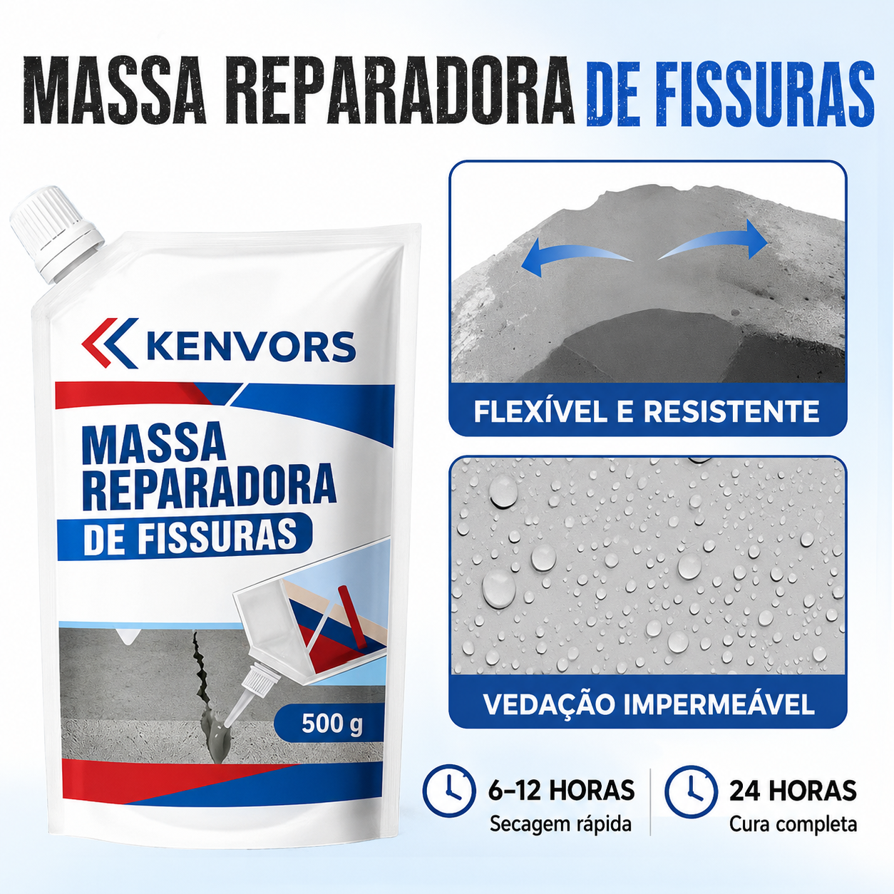 🔥 NOVA VERSÃO 🔥 Kenvors — Adesivo Extra Resistente para Reparar Fissuras em Betão 🧱🔧