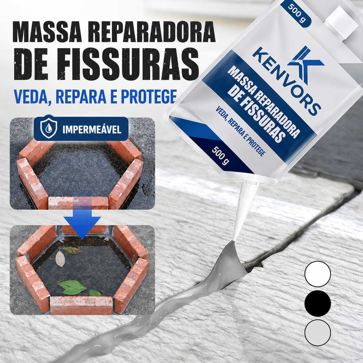 🔥 NOVA VERSÃO 🔥 Kenvors — Adesivo Extra Resistente para Reparar Fissuras em Betão 🧱🔧