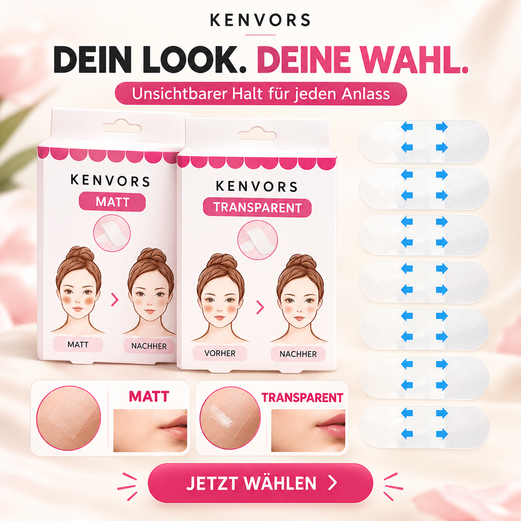 🔥 BEGRENZTER VORRAT — Kenvors™, 40 Unsichtbare Gesichtslifting-Tapes