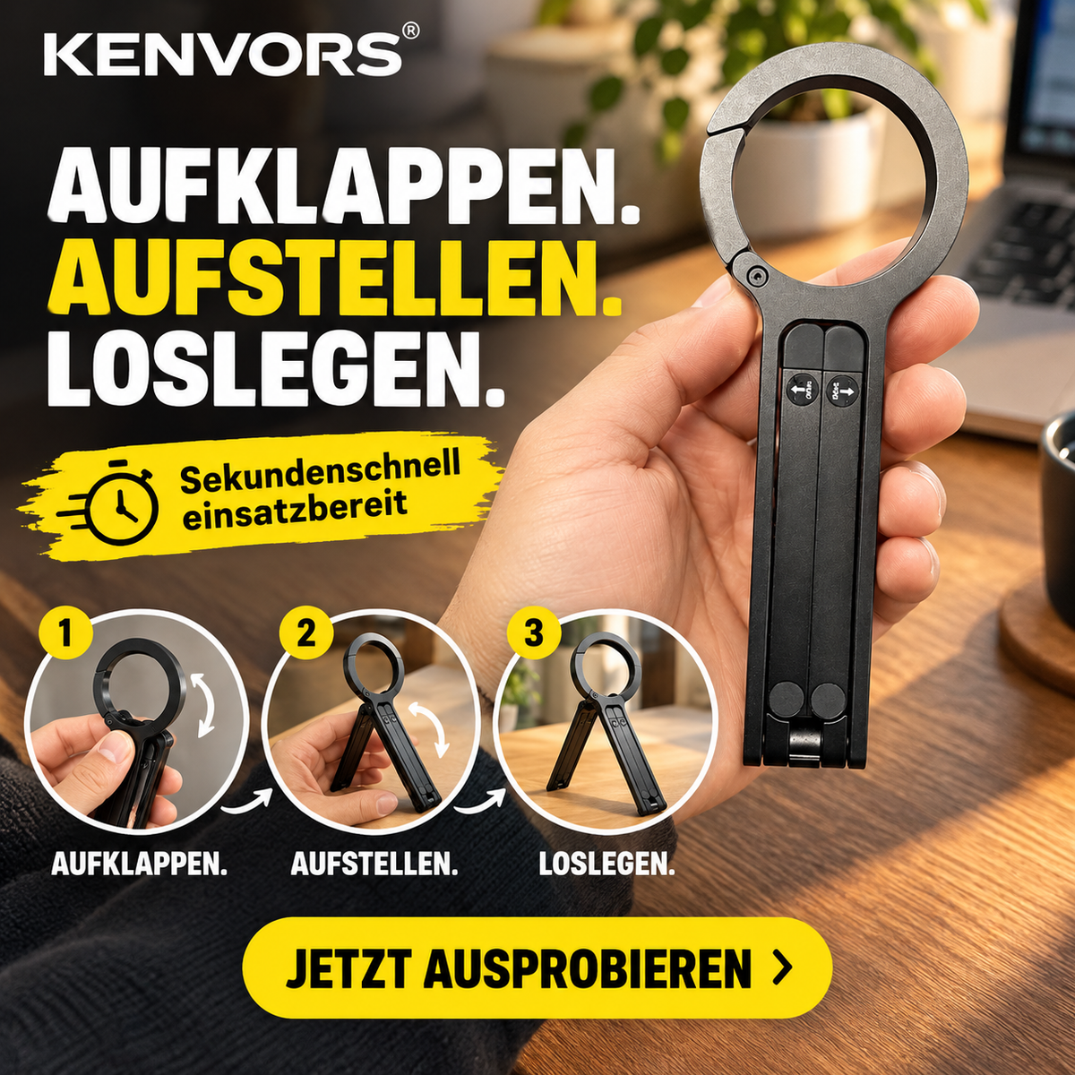 🔥 BEGRENZTER VORRAT — Kenvors™, Faltbares Magnetstativ für Smartphones