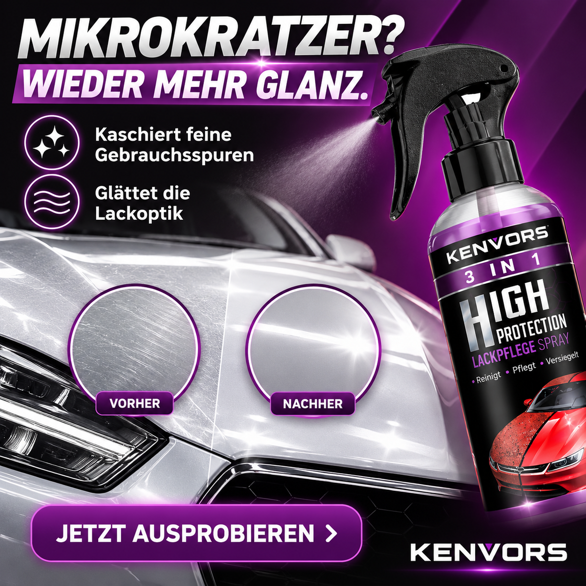🔥 BEGRENZTER VORRAT — Kenvors™, 3-in-1-Lackschutzspray