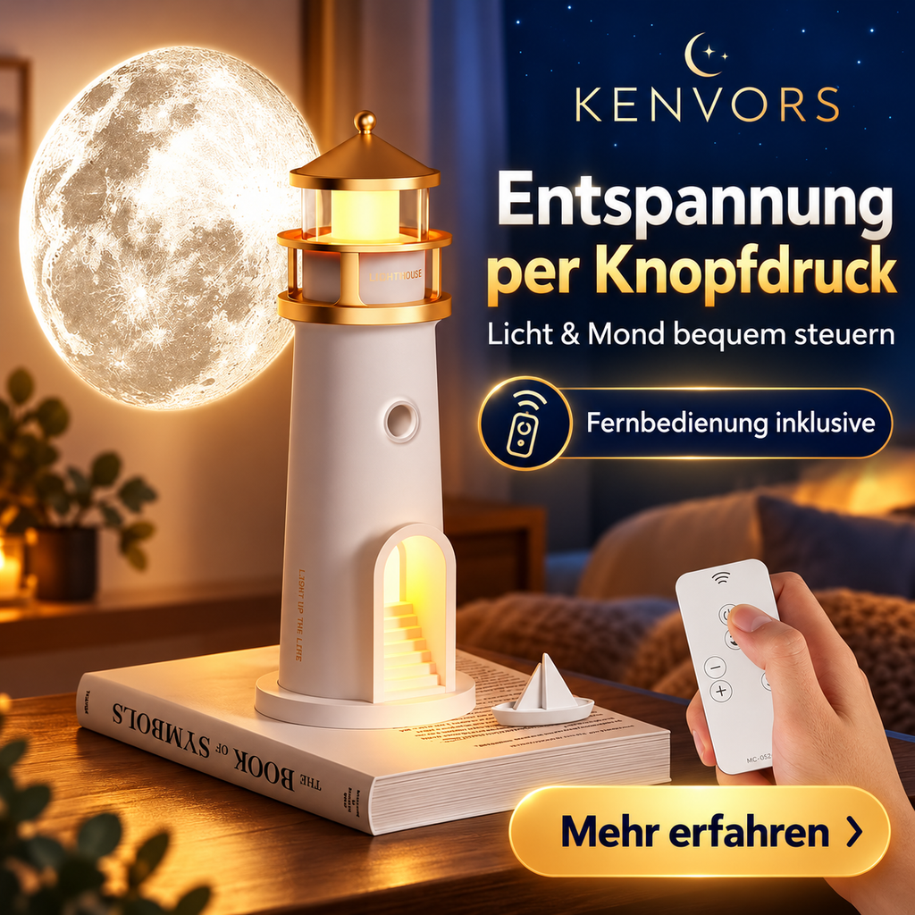 🔥 BEGRENZTER VORRAT — Kenvors™, Mondprojektionslampe in Leuchtturmform