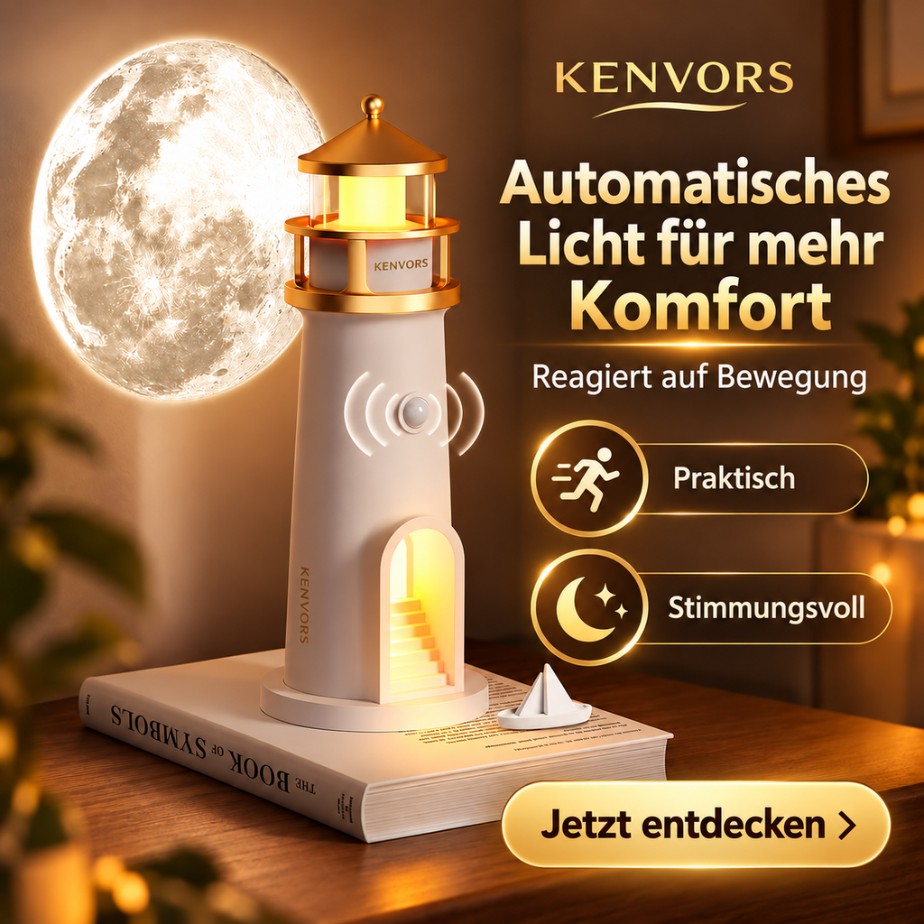 🔥 BEGRENZTER VORRAT — Kenvors™, Mondprojektionslampe in Leuchtturmform