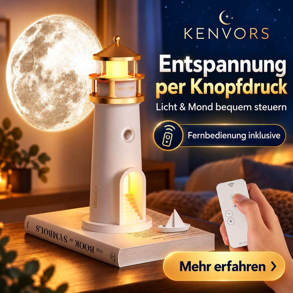 🔥 BEGRENZTER VORRAT — Kenvors™, Mondprojektionslampe in Leuchtturmform