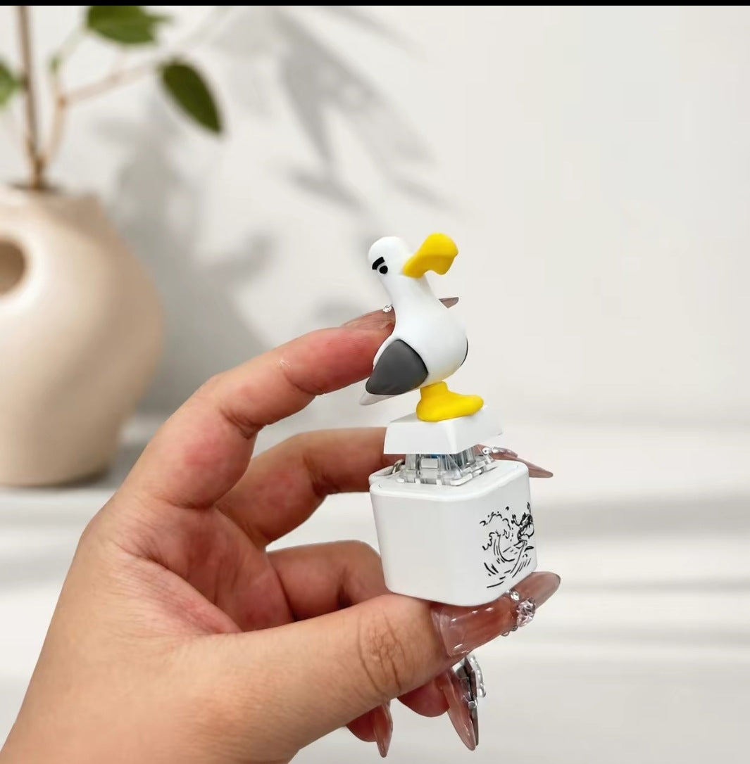 【🔋 Recarregável por Type-C】🆕 Porta-chaves Gaivota LED com Som e Luz 2026 – Porta-chaves Fidget Anti-Stress 🐦✨🔑