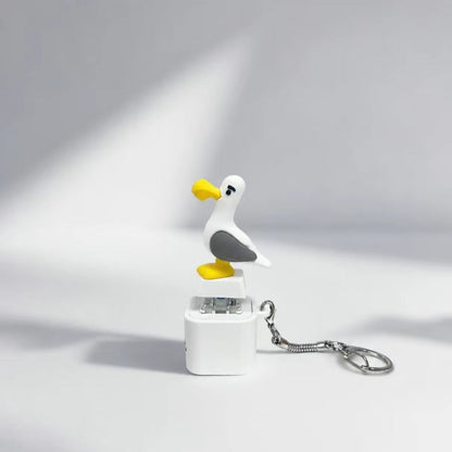 【🔋 Recarregável por Type-C】🆕 Porta-chaves Gaivota LED com Som e Luz 2026 – Porta-chaves Fidget Anti-Stress 🐦✨🔑