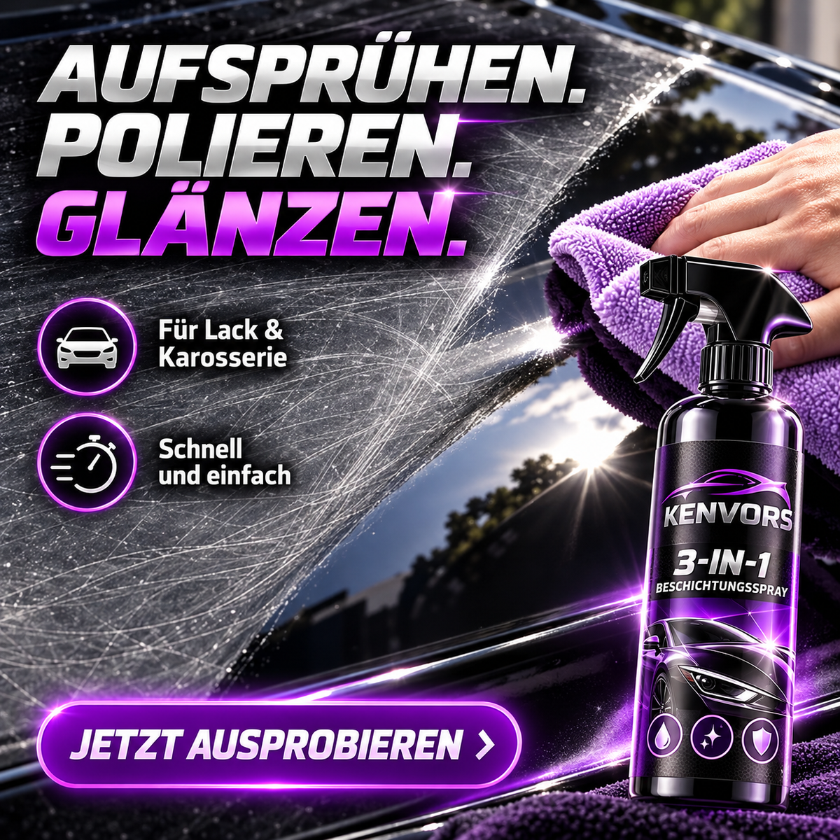 🔥 BEGRENZTER VORRAT — Kenvors™, 3-in-1-Lackschutzspray