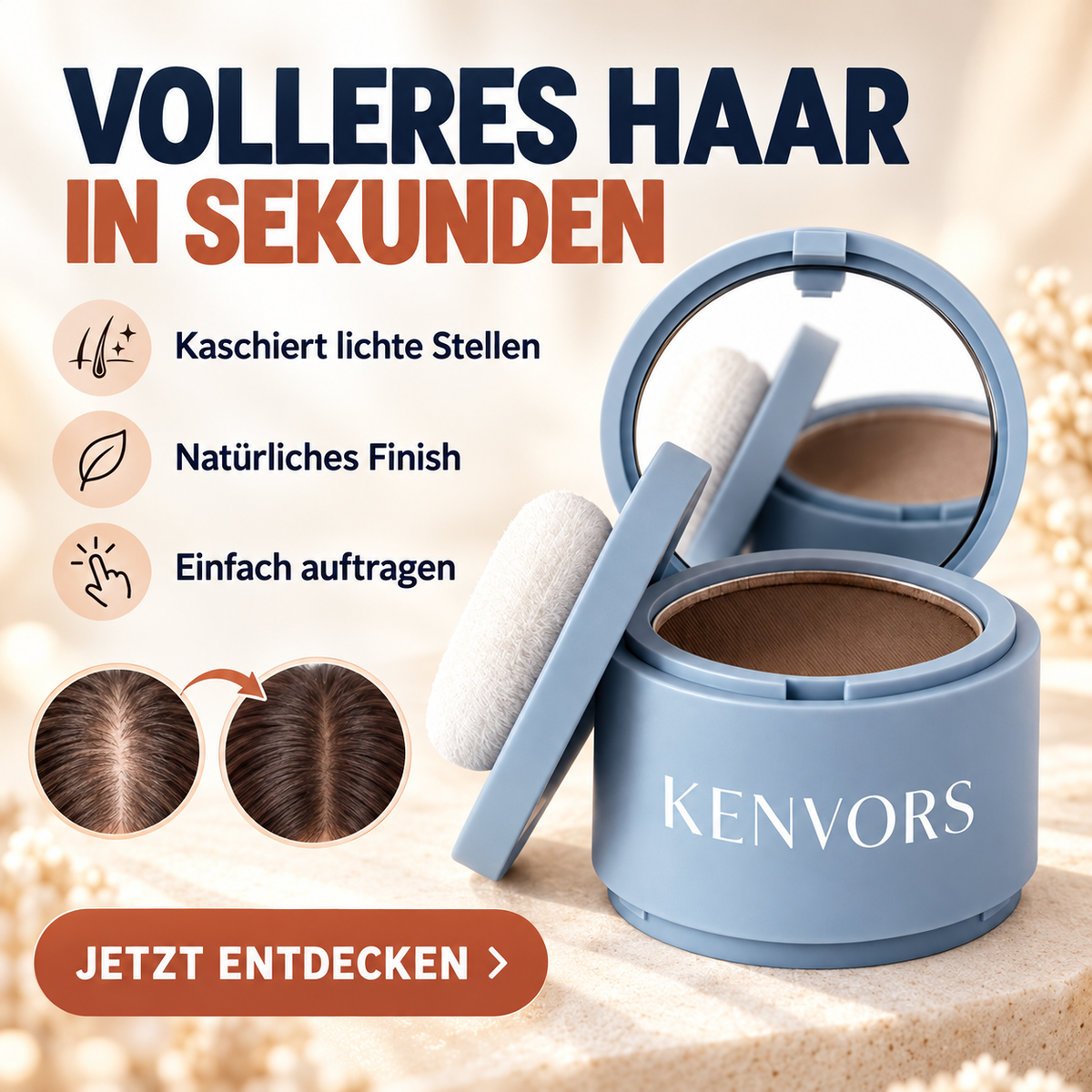 🔥 BEGRENZTER VORRAT — Kenvors™, Haarpuder mit Sofortabdeckung