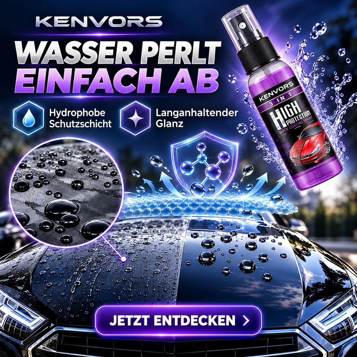 🔥 BEGRENZTER VORRAT — Kenvors™, 3-in-1-Lackschutzspray