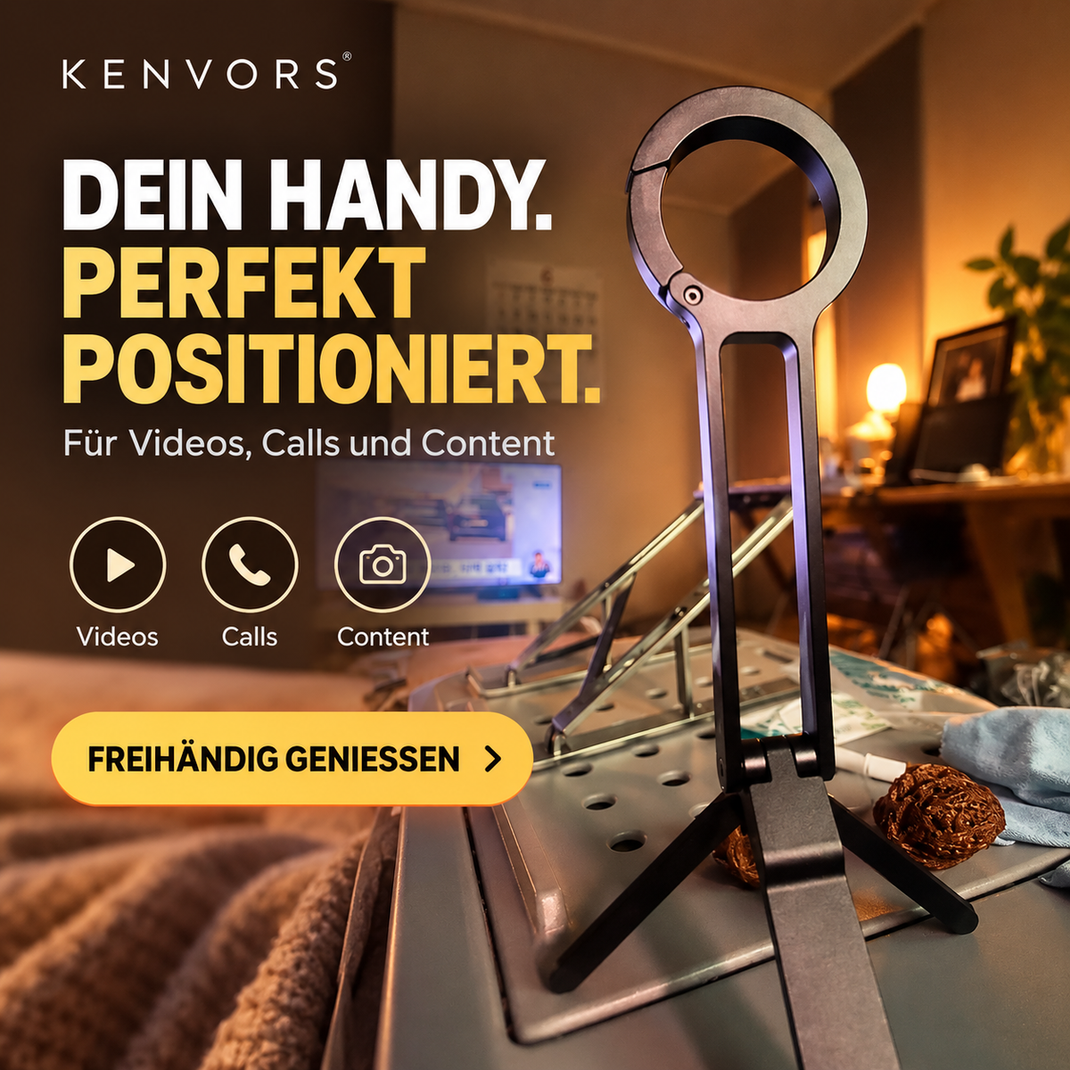🔥 BEGRENZTER VORRAT — Kenvors™, Faltbares Magnetstativ für Smartphones