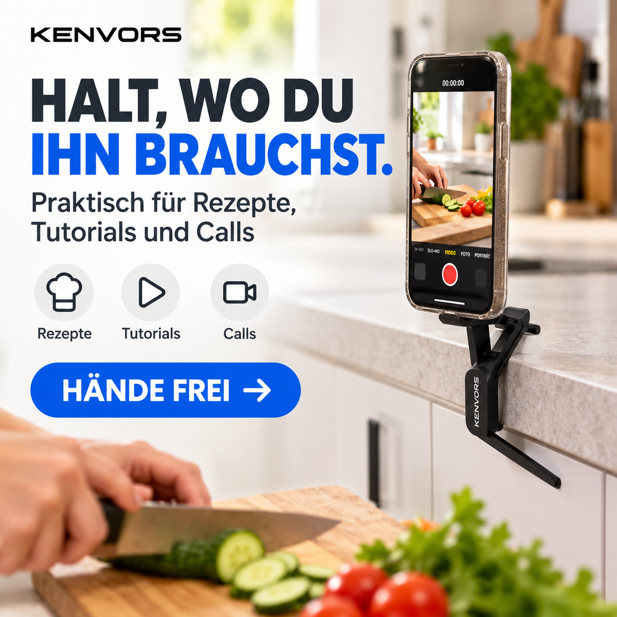 🔥 BEGRENZTER VORRAT — Kenvors™, Faltbares Magnetstativ für Smartphones
