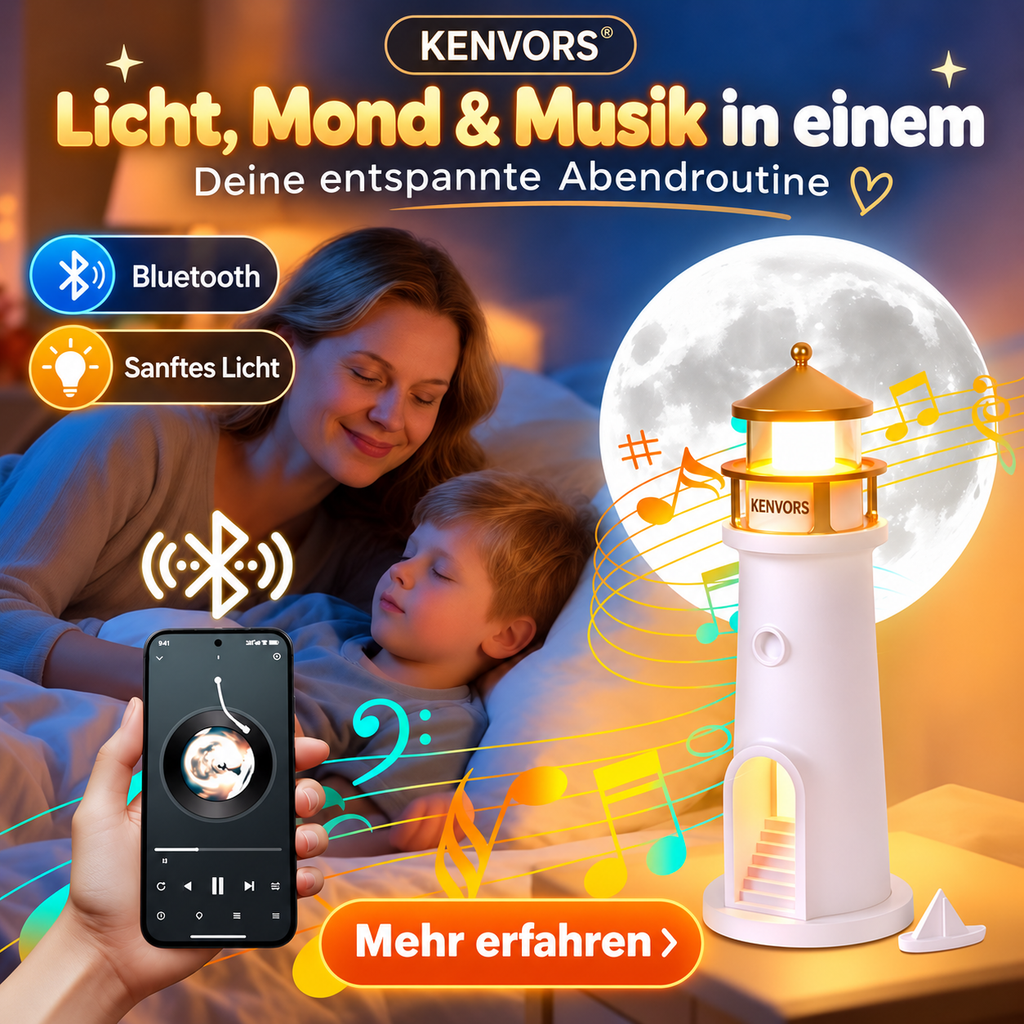 🔥 BEGRENZTER VORRAT — Kenvors™, Mondprojektionslampe in Leuchtturmform