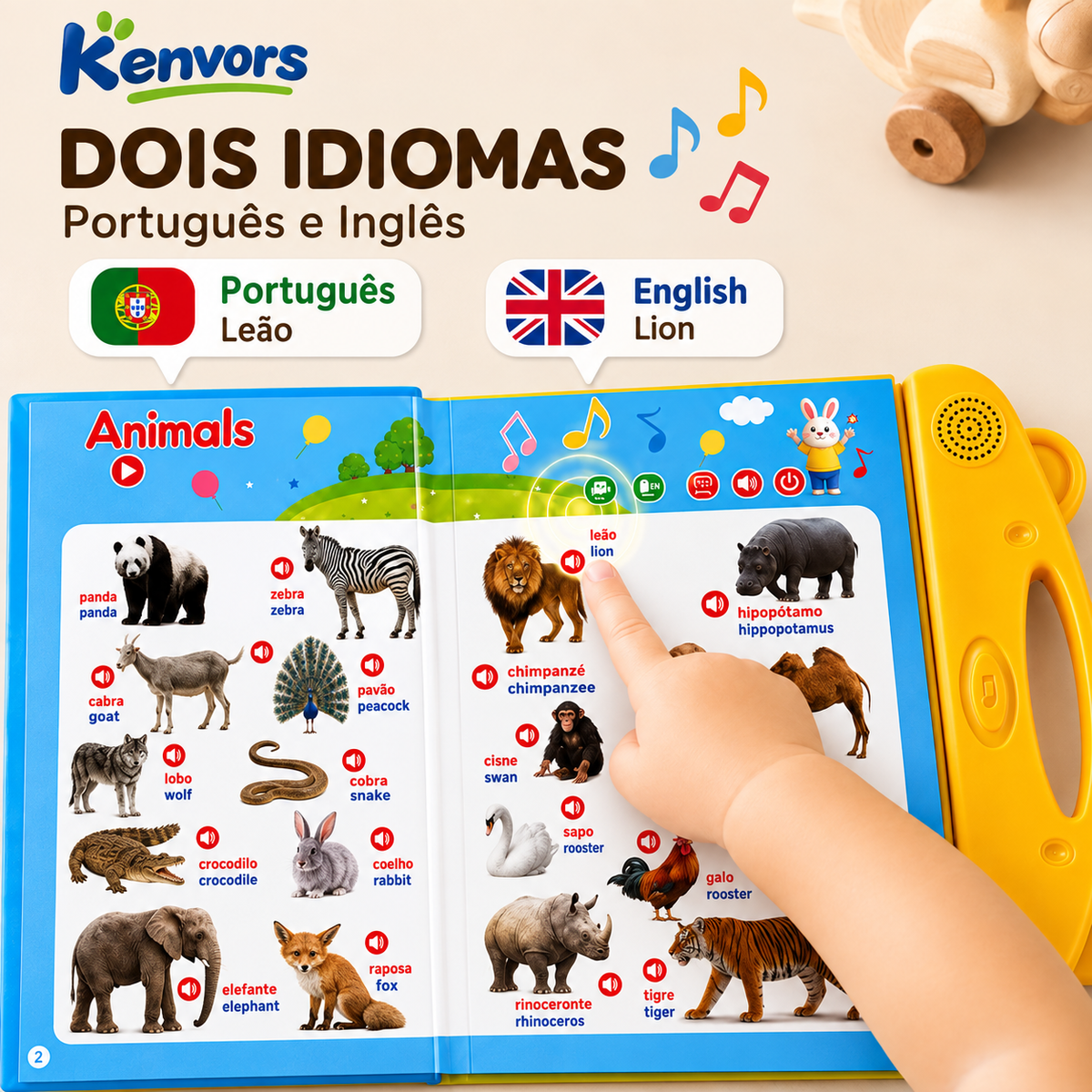 Livro Falante Bilíngue kenvors™ - Português e Inglês